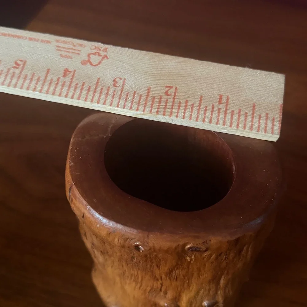 Vintage Rustic Hand Carved Wood Tree Log Vase Pencil Holder Cup Boho Cabin Decor
